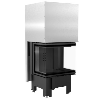 Kratki NBC 600 400 Black Ενεργειακό Τζάκι Ξύλου Αερόθερμο 9kW Τρίπλευρο με Συρόμενη Πόρτα