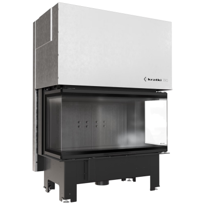 Kratki NBC 1000 400 Black Ενεργειακό Τζάκι Ξύλου Αερόθερμο 15kW Τρίπλευρο με Συρόμενη Πόρτα