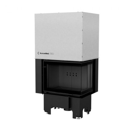 Kratki VNP 610 430 Black Ενεργειακό Τζάκι Ξύλου Αερόθερμο 9kW Δεξιά Γωνία με Συρόμενη Πόρτα