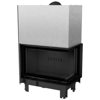 Kratki MBM P BS G Black Ενεργειακό Τζάκι Ξύλου Αερόθερμο 10kW Δεξιά Γωνία με Συρόμενη Πόρτα