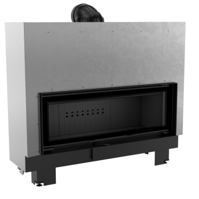 Kratki MB 120 G Black Ενεργειακό Τζάκι Ξύλου Αερόθερμο 20kW Ίσιο με Συρόμενη Πόρτα