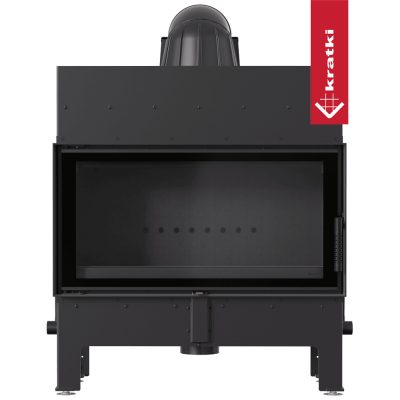 Ενεργειακό Τζάκι Ξύλου Kratki Floki L PF Black 12 kW Α+ Ίσιο Ανοιγόμενο από Χάλυβα