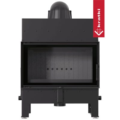 Ενεργειακό Τζάκι Ξύλου Kratki Floki M PF Black 10 kW Ίσιο Ανοιγόμενο από Χάλυβα