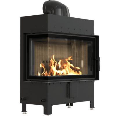 Ενεργειακό Τζάκι Ξύλου Kratki Lucy 14 L New Black 14 kW Αριστερή Γωνία