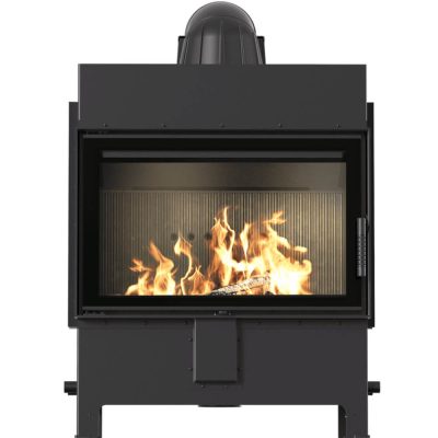 Ενεργειακό Τζάκι Ξύλου Kratki Lucy 14 New Black 14 kW Ίσιο Ανοιγόμενο
