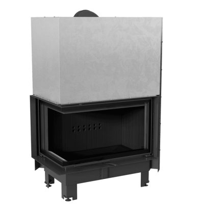 Ενεργειακό Τζάκι Ξύλου Kratki MBO L BS G Black 15 kW Α+ Αριστερό Γωνιακό Συρόμενο Lift-Up από Χάλυβα