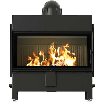 Ενεργειακό τζάκι Kratki Lucy 16 New Black 16kW ίσιο με ανοιγόμενη πόρτα