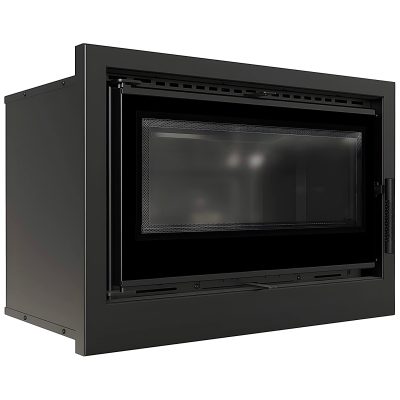 Ενεργειακή κασέτα τζακιού Kratki Kaseta Arke 70 Black 8 kW με μαύρες πυρόπλακες